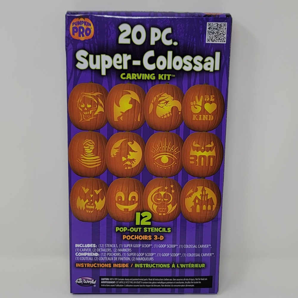 Pumpkin Pro Super-Colossal Carving Kit Pumpkin Masters Lights 5pc Family Fun - Picture 3 of 5